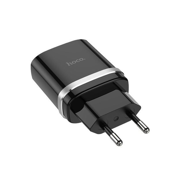 Сетевое зарядное устройство с кабелем HOCO C12Q Smart QC3.0 charger set(Micro) 18W Black