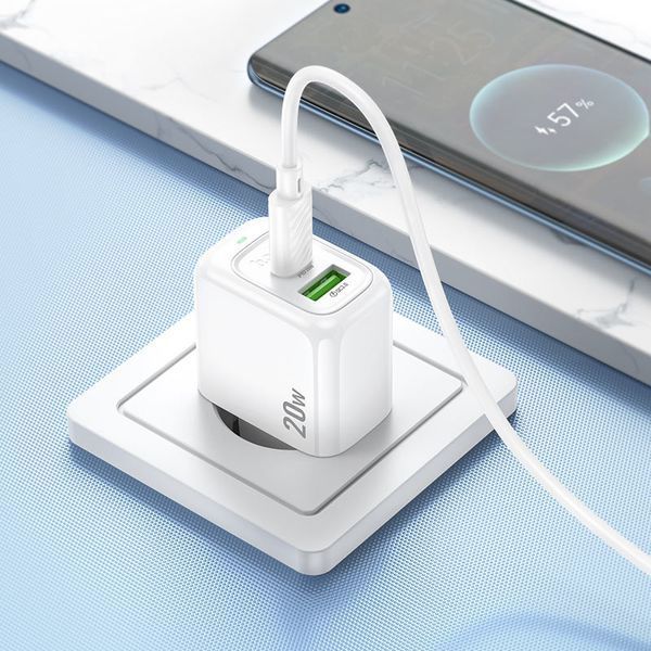 Сетевое зарядное устройство для HOCO CS54A Surplus PD20W+QC3.0 charger set(C to C)