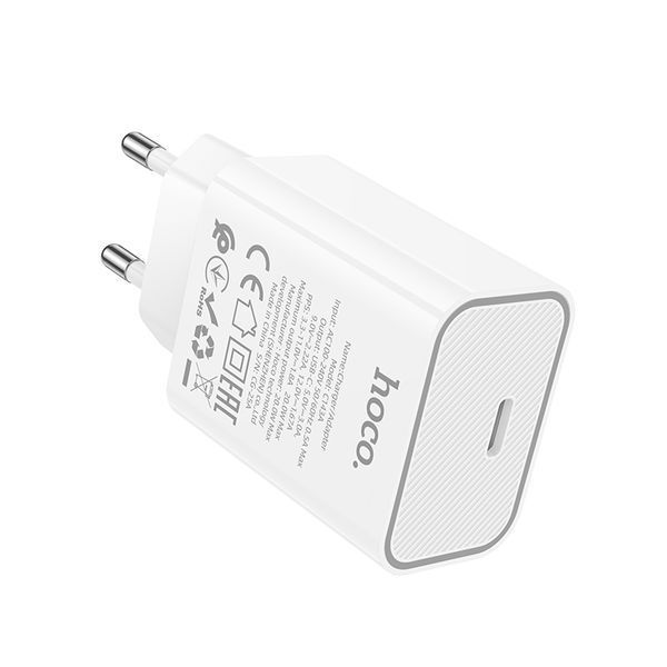 Сетевое зарядное устройство HOCO C143A Benefit single port PD20W charger White