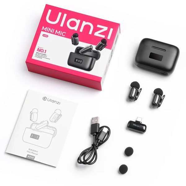 Беспроводная микрофонная система Ulanzi A200 Mini Mic, dual-mic, (Type-C) Black