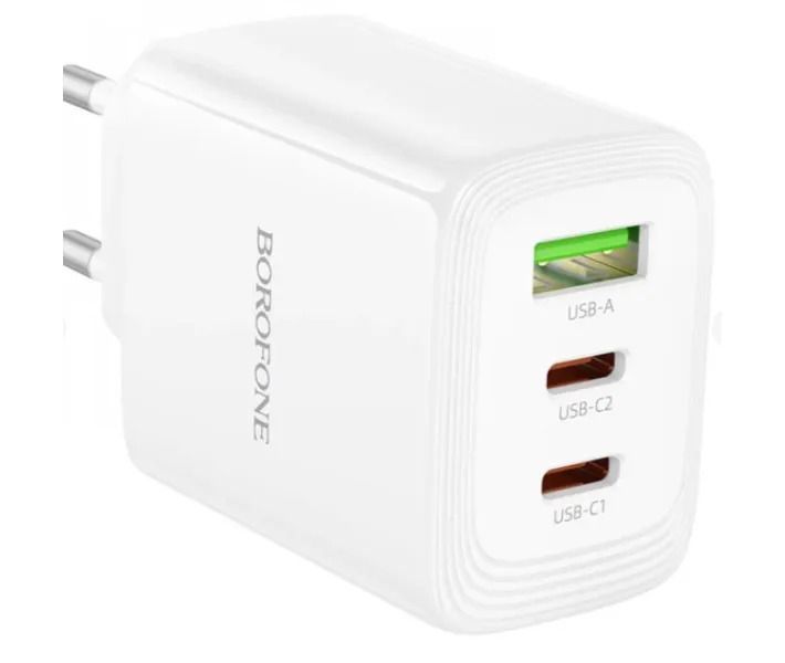 Мережевий зарядний пристрій BOROFONE BN32 Cargador PD65W (2C1A) charger (EU) White
