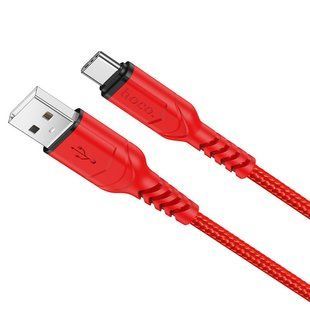Кабель HOCO X59 USB для Type-C 3A, 1m, nylon, TPE connectors, Red