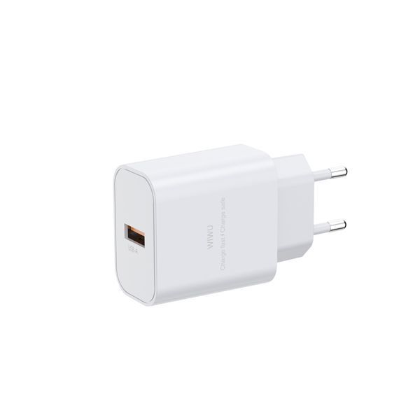 Сетевое зарядное устройство с кабелем WIWU 2.4A Essen GaN Fast Charger Combo с A-M cable Wi-G023 A-M EU White