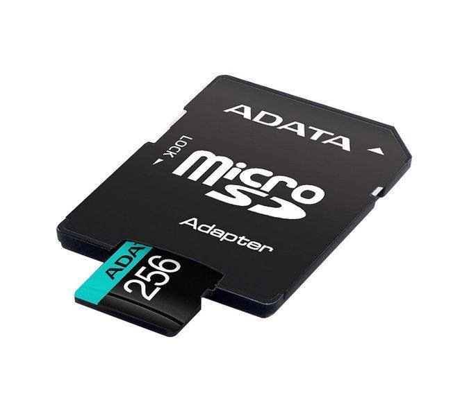 Карта памяти microSDXC (UHS-1 U3) A-DATA Premier Pro 256Gb Class 10 V30S A2 (R-100Mb/s W85Mb/s) (adapter SD)