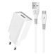 Сетевое зарядное устройство с кабелем WUW-T82 Single USB home charger set micro
