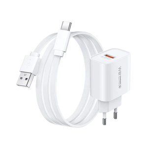 Мережевий зарядний пристрій з кабелем REMAX Kiddy 18W Charger+ Cable Set RP-U119 EU-A-C