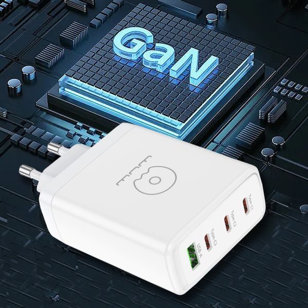 Мережевий зарядний пристрій WUW-C158 1USB 3Type-C + USB A PD100W white