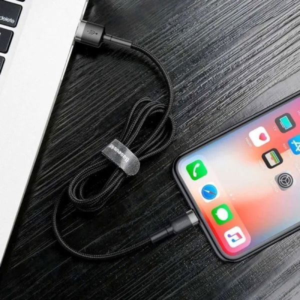 Кабель Baseus Cafule Cable USB For Lightning 1.5A 2m Gray+Black