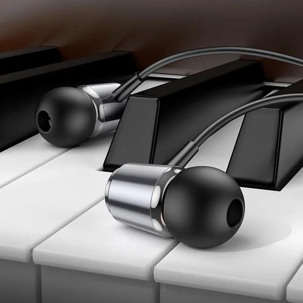 Наушники проводные HOCO M108 (3.5mm) Metal Gray
