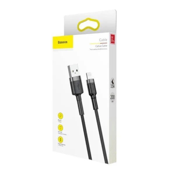 Кабель Baseus Cafule Cable USB For Lightning 1.5A 2m Gray+Black