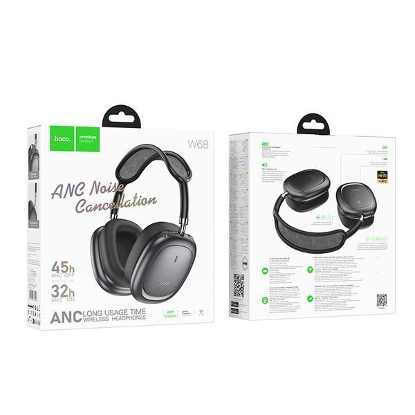 Беспроводные накладные наушники HOCO W68 Calma ANC noise-canceling BT headphones(App)