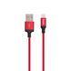 Кабель HOCO X14 USB to iP 2A, 2m, nylon, алюминиевые подключения Black-red