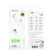 Кабель BOROFONE BX115 Lotto 60W silicone charging data cable C to C White