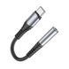 Аудиокабель HOCO LS33 Type-C to 3.5 female, nylon braid, 0,12m, Metal Gray