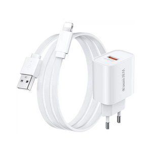 Мережевий зарядний пристрій з кабелем REMAX Kiddy 18W Charger+ Cable Set RP-U119 EU-A-L