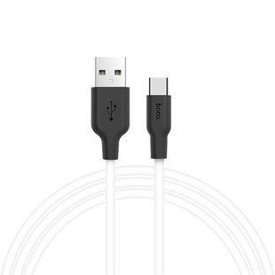 Кабель HOCO X21 USB для Type-C 2A, 1m, silicone, TPE connectors, Black+White
