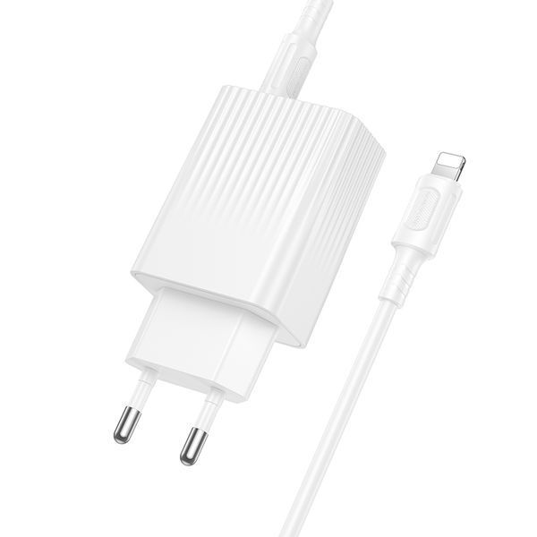Сетевое зарядное устройство с кабелем BOROFONE BAS76A Source PD30W+QC3.0 charger set(C to iP) White