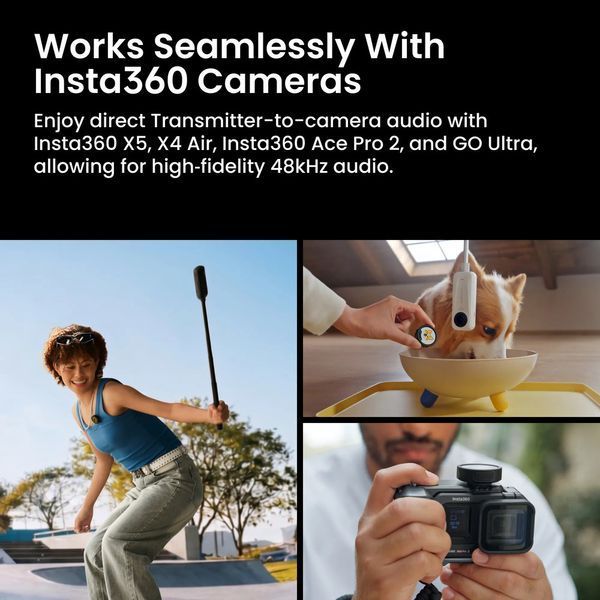 Беспроводная микрофонная система Insta360 Mic Pro (2TX+1RX)