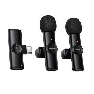 Беспроводная микрофонная система BOROFONE BFK16A Winner dual-mic (Type-C) Black