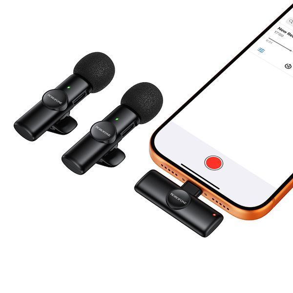 Беспроводная микрофонная система BOROFONE BFK16A Winner dual-mic (Type-C) Black