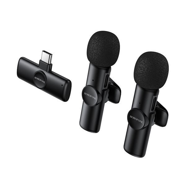 Беспроводная микрофонная система BOROFONE BFK16A Winner dual-mic (Type-C) Black