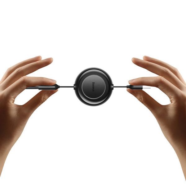 Кабель Baseus Free2Draw Retractable Crystal Fast Charging Data Cable USB to M+L+C 3.5A 1.1m Cluster Black