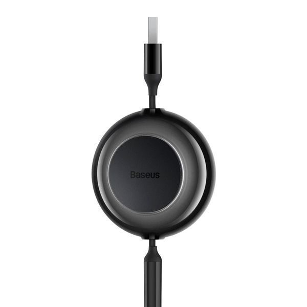 Кабель Baseus Free2Draw Retractable Crystal Fast Charging Data Cable USB to M+L+C 3.5A 1.1m Cluster Black