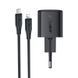 Мережевий зарядний пристрій з кабелем ACEFAST A118 PD30W mini GaN USB-C fast charger set (P16) Black
