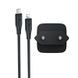 Мережевий зарядний пристрій з кабелем ACEFAST A118 PD30W mini GaN USB-C fast charger set (P16) Black