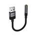 Аудиокабель ACEFAST J13 USB-A to 3.5mm female, nylon braid, 0.15m, Black