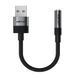 Аудиокабель ACEFAST J13 USB-A to 3.5mm female, nylon braid, 0.15m, Black