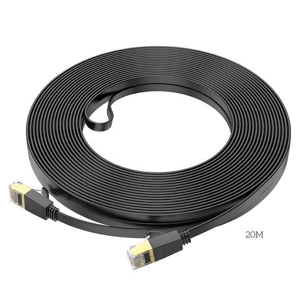 Сетевой кабель HOCO US07 General pure copper flat network cable(L=20M) Black