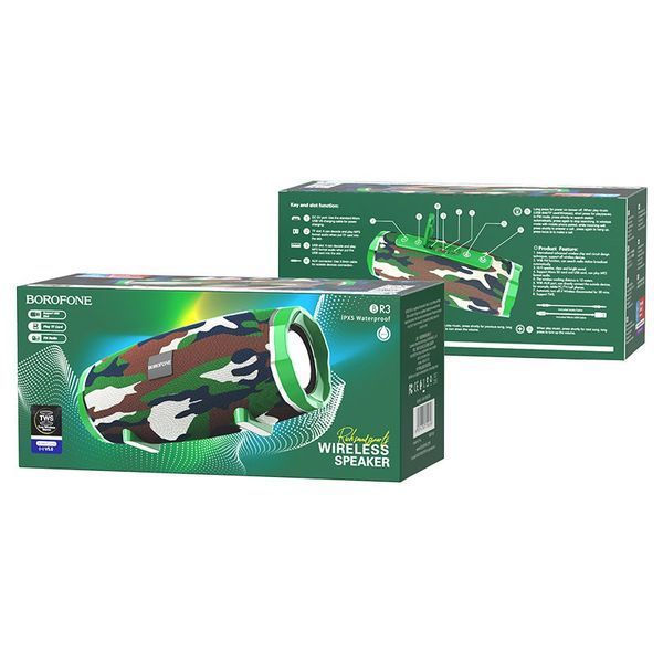 Портативная колонка BOROFONE BR3 Rich sound sports wireless speaker Camouflage Green