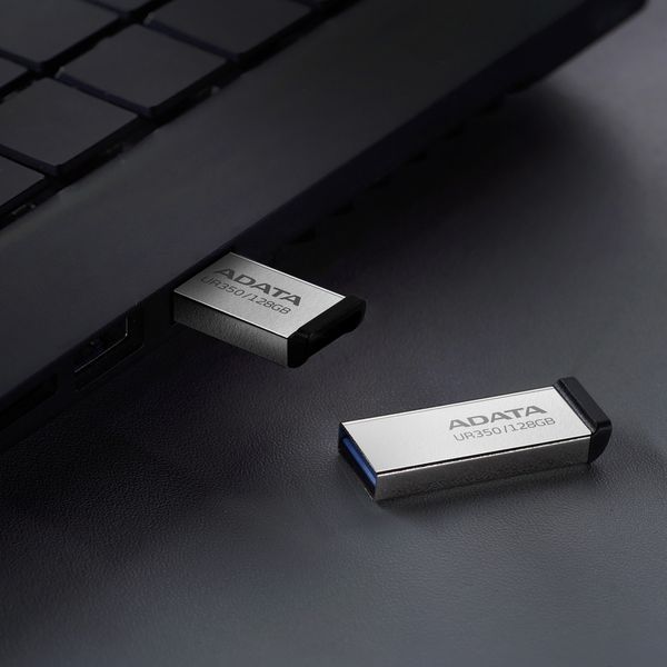 Флеш-накопитель ADATA USB 3.2 UR 350 128Gb Silver/Black