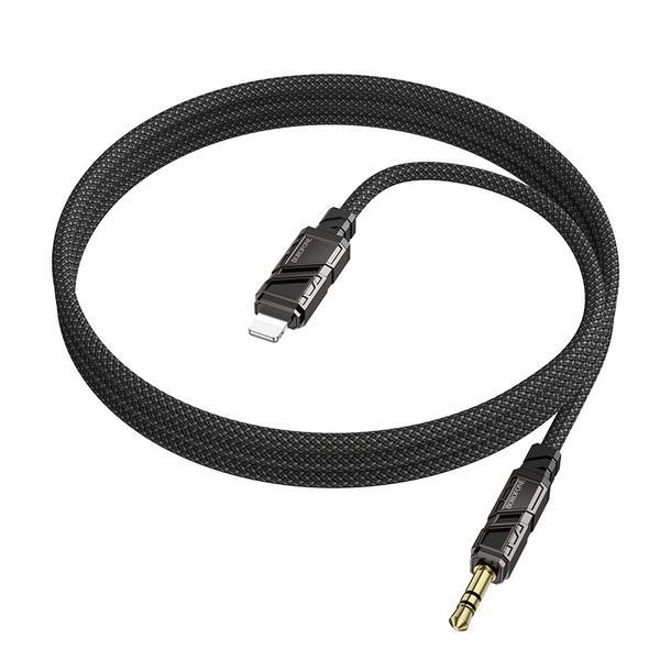 Аудиокабель BOROFONE BL22 iP to 3.5mm male, nylon braid, 1m, Black