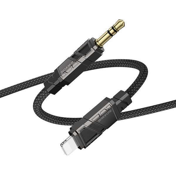 Аудиокабель BOROFONE BL22 iP to 3.5mm male, nylon braid, 1m, Black