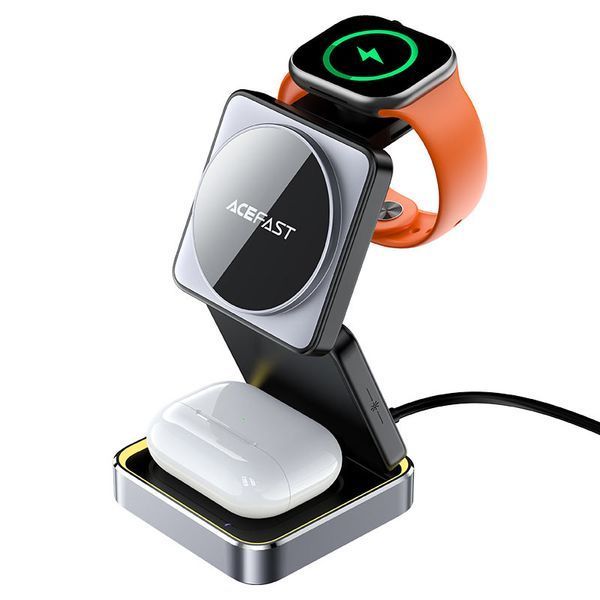 Бездротовий зарядний пристрій ACEFAST E20 desktop 3-in-1 wireless charging holder Black