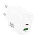 Мережевий зарядний пристрій HOCO CS55A Surplus PD30W+QC3.0 charger White