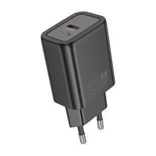 Сетевое зарядное устройство для HOCO N62 Gentle single port PD30W charger (EU) Black