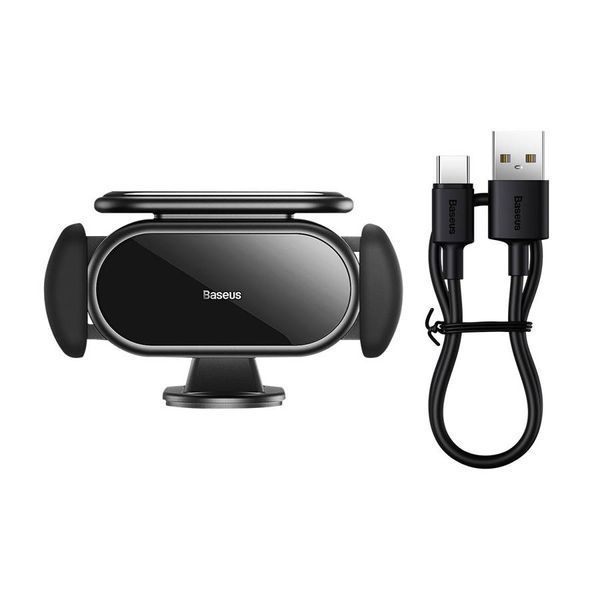 Автодержатель для телефона Baseus Steel Cannon pro Solar Electric Car Mount Black