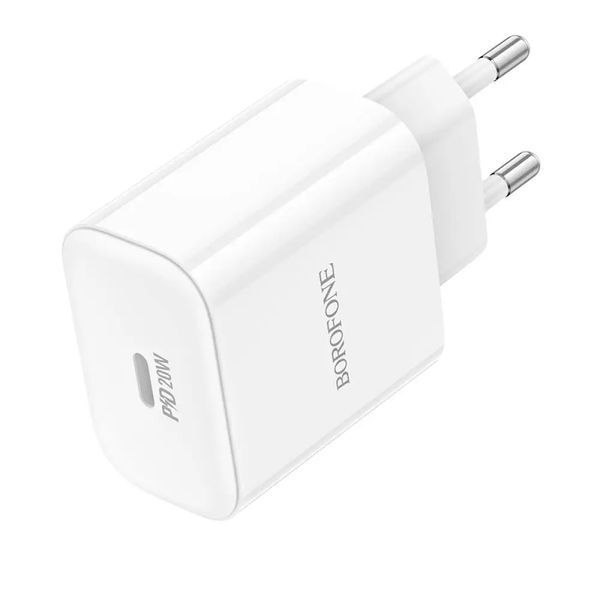 Сетевое зарядное устройство для BOROFONE BA81A single port PD20W charger(EU) White