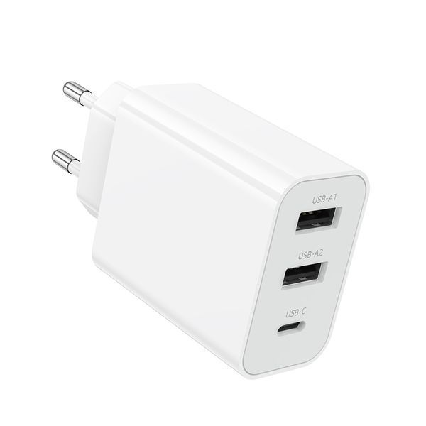 Сетевое зарядное устройство BOROFONE BA105A Stellar three-port charger White
