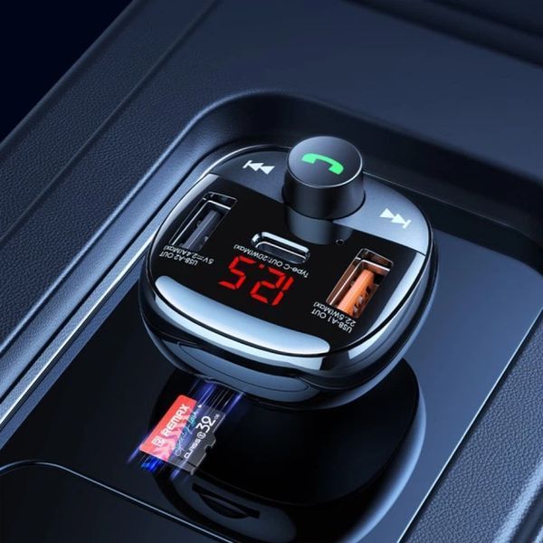 ОЗУ с FM-модулятором REMAX Lodi Series All-in-One 54.5W PD+QC 2A+1C Fast Car Charge RCC331 Black