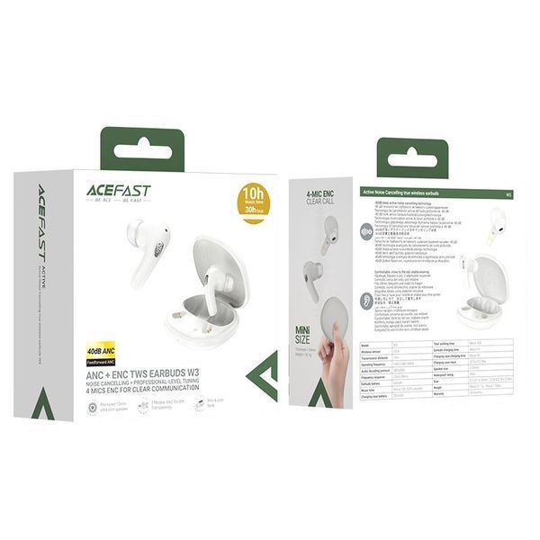Беспроводные наушники TWS ACEFAST W3, ANC+ENC, IPX4, Khaki