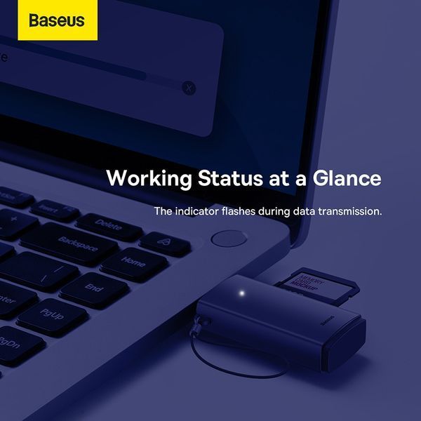 Кардидер Baseus Lite Series USB-A to SD/TF Card Reader Grey