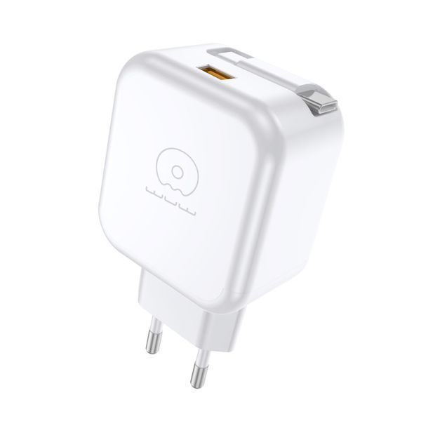Мережевий зарядний пристрій з кабелем WUW-C268 12W fast charger USB A +retractable 70cm type c Cable