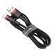 Кабель Baseus Cafule Cable USB 2.4A 0.5m Red+Black