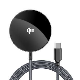 Бездротовий зарядний пристрій ACEFAST E24 QI2 desktop magnetic wireless charger with cable, Metal Gray