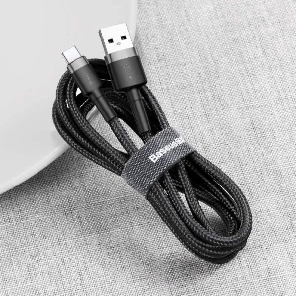 Кабель Baseus Cafule Cable USB For Type-C 3A 1m Gray+Black