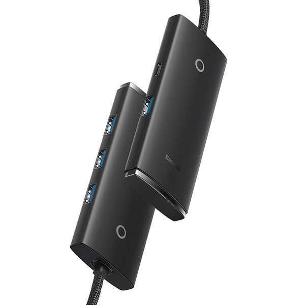USB-хаб Baseus Lite Series 4-Port Type-C HUB Adapter (Type-C to USB 3.0*4) 25cm Black